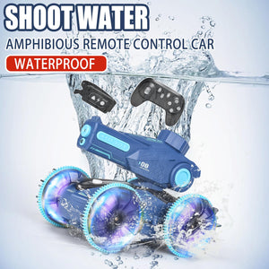 3-in-1 Remote Control Car, RC Boat & Water Gun - Amphibious RC Car for Land & Water, Adjustable Speed, Waterproof-Blue