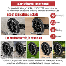 Load image into Gallery viewer, Rollator Walker for Seniors/Adults Foldable in Two Directions Rolling Walker with Seat 330 lbs Capacity 4 Big 8 inch Wheels Hand Grips Adjustable Height Lightweight Aluminum Walker 7204(Black)
