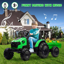 Load image into Gallery viewer, 3 in 1 Kids Ride on Tractor, Excavator &amp; Bulldozer, 24V Electric Vehicles w/Trailer, Shovel Bucket, Digger, Remote Control, Green
