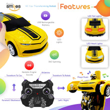 Load image into Gallery viewer, Kids Transforming Robot RC Car Toys for Boys 8-13 Remote Control Gift Yellow
