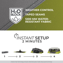 Load image into Gallery viewer, CORE 10 Person Instant Cabin Tent | Large Multi Room Family Pop Up Tent for 2 Minute Camp Setup | Included Storage Pockets for Camping Accessories

