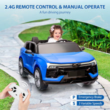 Load image into Gallery viewer, Baby Car 24V 2-Seater SUV Licensed Chevrolet Blazer Ride On Toy w/Parent Remote Control,4xSpring Suspension, Blue
