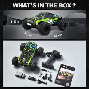 1:16 4WD Brushless RC Car-3S Battery High Speed Max 68KM/H | Fast RC Cars for Adults | Off-Road 3S