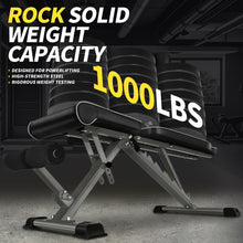 Load image into Gallery viewer, Adjustable Weight Bench,1000 LB Fast Folding Workout Bench for Home Gym Strength Training, Incline Decline Flat Utility Bench Press for Full Body Workout, Upright Storage Yellow Exercise Bench (Grey)
