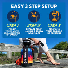 Load image into Gallery viewer, SUN NINJA Portable Shower with 7 Mode Shower Head, 1.3 Gal Camping Shower
