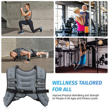 Load image into Gallery viewer, ZELUS Weighted Vest, 6lb/8lb/12lb/16lb/20lb/25lb/30lb Weight Vest with Reflective Stripe for Workout, Strength Training, Running, Fitness, Muscle Building, Weight Loss, Weightlifting, Grey(12lb)
