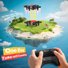 Load image into Gallery viewer, Veeniix V995 Red Mini Drone for Kids and Beginners,Indoor RC Quadcopter Plane with 3D Flips
