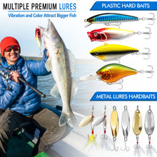 Load image into Gallery viewer, PLUSINNO Fishing Lures Tackle Box - Compact Fishing Gear for Bass Trout
