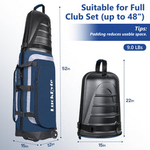 Load image into Gallery viewer, Travel Golf Bag with TSA Lock, Hard Case Top, 1680D Oxford Fabric, Blue
