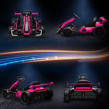 Load image into Gallery viewer, 24V 7.5 MPH Electric Go Kart with Adjustable Seat, Drifting Car Battery Powered Ride for 6-12 Years Old, Pink
