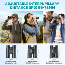 Load image into Gallery viewer, Kylietech 12x42 Binoculars BAK4 FMC Lens Waterproof Fogproof Phone Adapter
