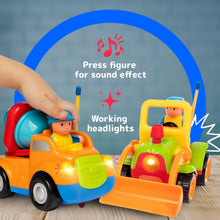 Load image into Gallery viewer, 2pk Remote Control Cars for 3-5 Year Old Boys - Truck &amp; Tractor Toddler Toys
