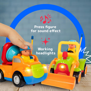 2pk Remote Control Cars for 3-5 Year Old Boys - Truck & Tractor Toddler Toys