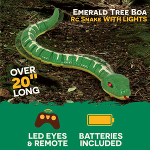 Remote Control Emerald Tree Boa - Electronic Snake Toy for Kids Ages 6+