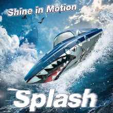 Load image into Gallery viewer, Shark RC Racing Boat for Kids &amp; Adults,2.4GHz High Speed Remote Control Boat W/ Dual Battery 50 Min Runtime, Shining Blue
