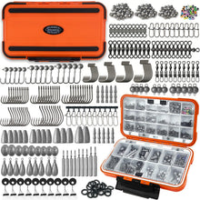 Load image into Gallery viewer, Vipfish Fishing Tackle Kit with Box – 423pcs Complete Terminal Tackle Assortment, Hooks, Sinkers &amp; Swivels, Beads &amp; Bobber Stops for Freshwater Bass &amp; Trout (Orange-423PCS)
