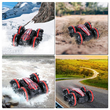 Load image into Gallery viewer, Amphibious RC Car, 2.4GHz Off-Road Stunt Truck, All Terrain 4WD Remote Control Toy, Land Water Vehicle with 360° Rotation for Kids (Red)
