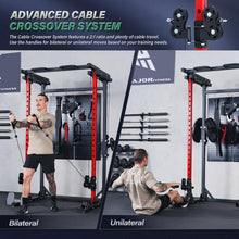 Load image into Gallery viewer, MAJOR FITNESS Drone3 Power Rack, 2500lbs Multi-Function Home Gym Squat Rack with Dual Pulley System, Pull-Up Bar &amp; J-Hooks, Heavy-Duty Steel Frame for Maximum Stability &amp; Strength Training
