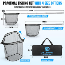 Load image into Gallery viewer, PLUSINNO Large Fishing Net, 7.7 FT Carbon Fiber Fish Net with Long Telescoping Handle, Kayak Fishing Gear Accessories Foldable Landing Net for Bass, Trout, Catfish, Fishing Gifts for Men Father
