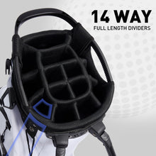 Load image into Gallery viewer, KeyOpen Lightweight Golf Stand Bag, 14 Way Golf Bags with Full Length Dividers for Men Women, Encrypted 900D Weather-Proof Club Carry Bag with Ergonomic Dual Strap, Cooler Pockets, 9 Pockets, White
