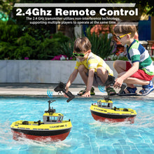 Load image into Gallery viewer, RC Boat, 1/72 RC Tugboat for Pools and Lakes, High-Speed Remote Control Boat with 40 Mins Play Time and Low Battery Reminder

