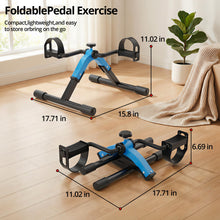 Load image into Gallery viewer, RYGEO Folding Pedal Exerciser Mini Exercise Bike Under Desk Bike - Blue

