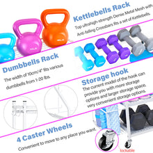 Load image into Gallery viewer, NBTORCH - Weight Rack for Dumbbells, All in One Workout Equipment Storage with Caster Wheels (Hold Up to 450 Lbs)
