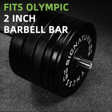 Load image into Gallery viewer, Fitvids 2" Olympic Bumper Weight Plates Set for Barbell – 10 LB – Black
