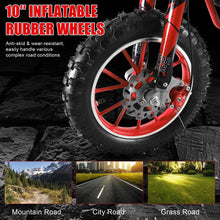 Load image into Gallery viewer, Kids Dirt Bike 49cc 2-Stroke, Mini Pit Bike, Beach Off Road Ride On Vehicle Mini Motorcycle, Pocket Rocket Motocross, 220lbs Weight Capacity Red
