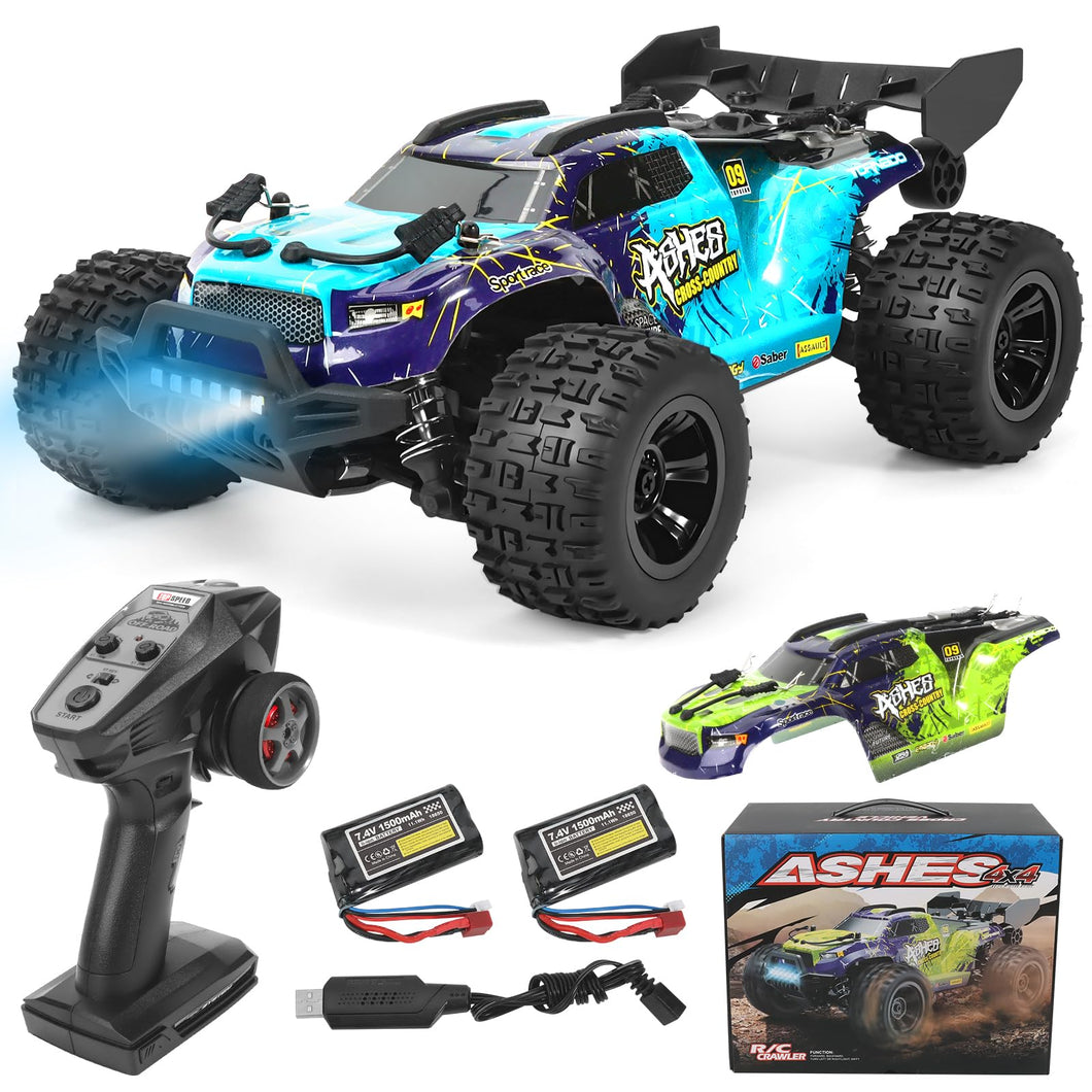 1:18 Scale All-Terrain RC Car for Adults - 40+KM/H High Speed 4WD Off-Road Remote Control Truck with 2 Rechargeable Batteries