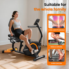 Load image into Gallery viewer, Recumbent Exercise Bike for Home Use, Quiet Recumbent Stationary Bikes , Supports 400LB-Orange/Black
