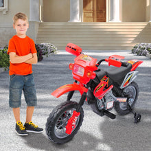 Load image into Gallery viewer, 6V Kids Ride-On Street Dirt Bike - Electric Motorcycle for Children with Training Wheels, Red
