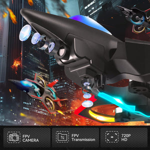 Brushless RC Plane with Camera | 2.4GHZ Remote Control Airplane, 6-axis Gyro Drones for Kids, RC Helicopter, 360°Flip Jet Fighter