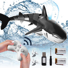 Load image into Gallery viewer, 2.4Ghz Remote Control Shark Toys for Boys Kids, 1:18 Scale High Simulation Shark for Pool, Electric RC Shark Fish Toys
