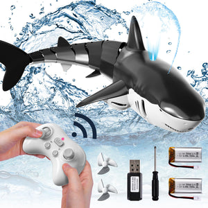 2.4Ghz Remote Control Shark Toys for Boys Kids, 1:18 Scale High Simulation Shark for Pool, Electric RC Shark Fish Toys