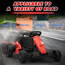 Load image into Gallery viewer, 24V Electric Drifting Go Kart for Kids, Electric Ride On Toy w/85 * 2 Motors, 8mph Max Speed, Safety Belt, Music, Horn, USB (Red)

