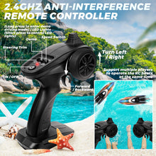 Load image into Gallery viewer, RC Boat, 14 inch Remote Control Boat - Self-righting, 40 Min Dual-Battery, 32 KPH Fast RC Boats for Kids &amp; Adults with LED Lights
