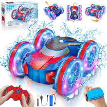 Load image into Gallery viewer, Remote Control Amphibious Car with LED Lights, 360° Rotation 4WD Waterproof, Gesture and Handle Remote, 1200mAh Battery, Ages 4-12
