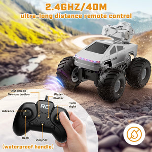 2-in-1 Trucks Toy-1/16 Remote Control Monster Trucks Toy, Amphibious 4WD All Terrain Off-Road Waterproof Pickup, 2.4GHZ Vehicles