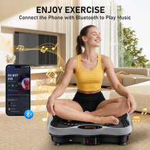 Load image into Gallery viewer, Vibration Plate Exercise Machine, 130 Levels Shake Fitness Vibrating Platform for Lymphatic Drainage Weight Loss, Bluetooth Fat Burner for Women Men, Gray
