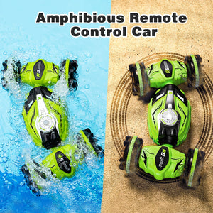 Amphibious Remote Control Car Boat - 4WD Gesture RC Stunt Car 2.4 GHz Transforms Waterproof Vehicle Toys