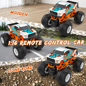 1:16 Scale RC Monster Truck - 2.4GHz All Terrain Car for Kids 4-12, 20 Km/h Off Road RC Truck
