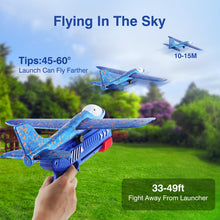 Load image into Gallery viewer, 3 Pack Foam Airplane Launcher Toys, 2 Flight Mode Glider Plane, Kids Flying Toy,3 4 5 6 7 8 9 10 11 12 Year Old Boys Girls
