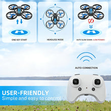 Load image into Gallery viewer, Drones - RC Drone with Auto Hovering and Headless Mode, Quadcopter with LED Light, Propeller Full Protect, 3D Flips, 3 Batteries, Remote Control, Best Gifts
