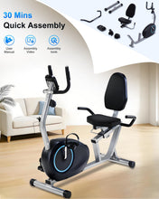 Load image into Gallery viewer, Recumbent Exercise Bike for Seniors - 400LB Weight Capacity Recumbent Bikes -Blue
