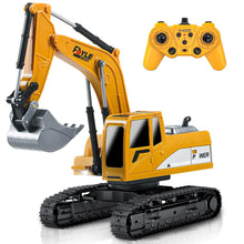 Load image into Gallery viewer, Remote Control Excavator Toys, 1: 24 Engineering Digger Truck for Boys with Metal Shovel Lights Sounds, Turns 680 Degree, 2.4 GHz Construction Toys
