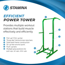 Load image into Gallery viewer, Stamina Pull Up Bar Tower &amp; Dip Station - Green
