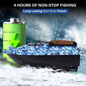 Bait Boat, RC Bait Boat, 546-Yard Range Remote Control, 4.4lb Loading Capacity, Dual Motor & Battery System