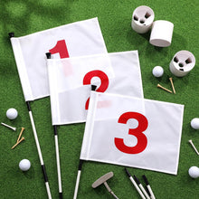 Load image into Gallery viewer, Burbell Golf Flag Stick 6ft, 3 Set Putting Green Flags, White
