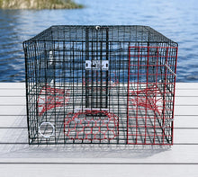 Load image into Gallery viewer, OceanBuilt Florida XL Blue Crab Trap – 18 x 24 x 24 Recreational Blue Crab Pot – Four-Throat Saltwater Crab Trap – Heavy Duty PVC Coated Wire Fishing Trap
